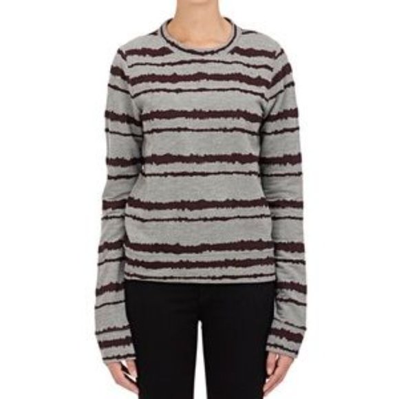 A.L.C. Conolo Knit Gray Purple Striped Pullover Crewneck Long Sleeve Size Small - Picture 1 of 7